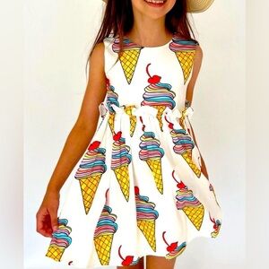 Lola + The Boys Ice Cream Delight Dress - White and Multicolor